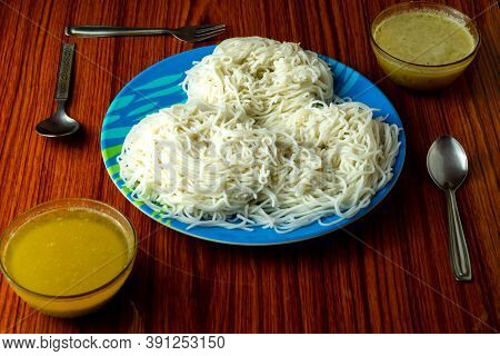 Healthy And Tasty Homemade Pressed Shavige With Sweet And Spicy Chutney For Breakfast