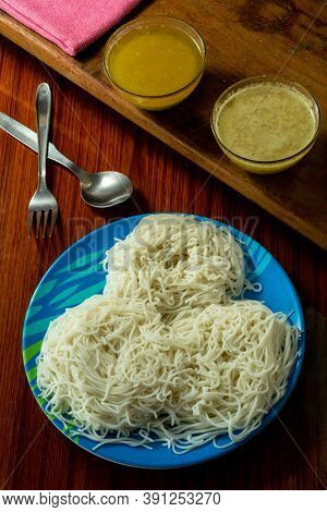 Healthy And Tasty Homemade Pressed Shavige With Sweet And Spicy Chutney For Breakfast