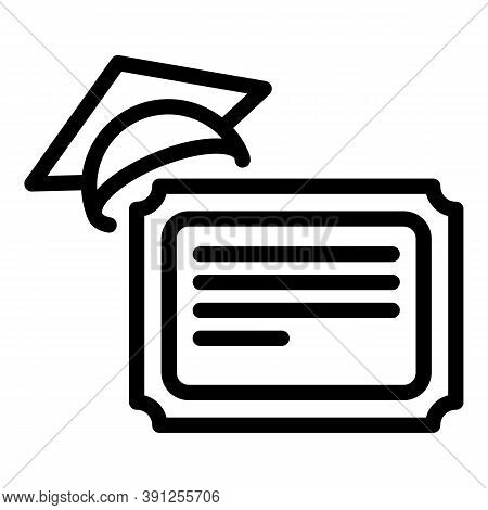 Final Exam Diploma Icon. Outline Final Exam Diploma Vector Icon For Web Design Isolated On White Bac