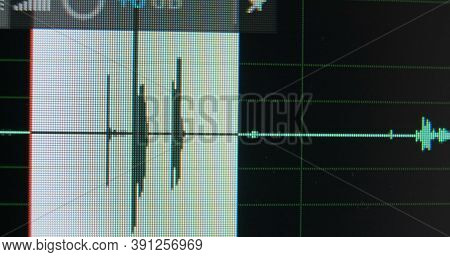 Soundman Highlights And Deletes Fragment Of Sound On Track Working With Project In Computer Program 
