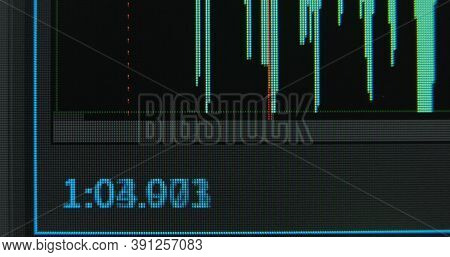 Color Digits Change On Timecode And Slider Moves While Movie Maker Edits Sequence In Computer Progra
