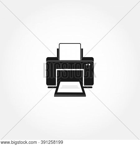Printer Isolated Solid Vector Icon On White Background