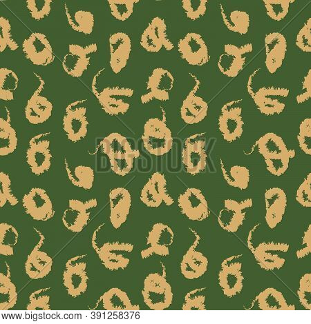 Green Brush Stroke Fur Seamless Pattern