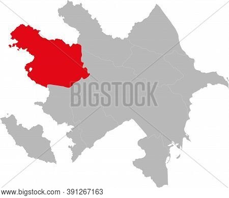 Ganja-gazakh Region Isolated On Azerbaijan. Gray Background.