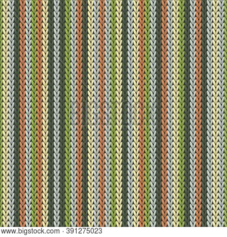 Fluffy Vertical Stripes Knitting Texture Geometric Seamless Pattern. Rug Stockinet Ornament. Nordic 