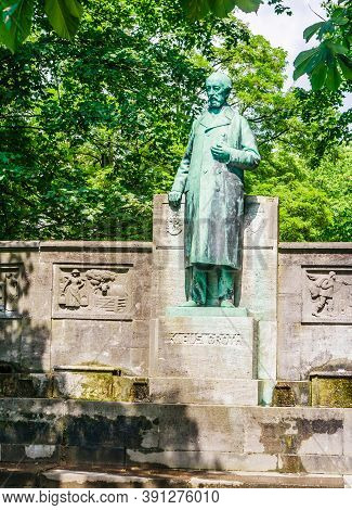 Kiel, Germany, July 13, 2019  Schleswig Holstein, Kiel, Monument Of Klaus Groth
