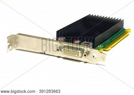 Detail Of Modern Computer Graphic Card Isolated On White