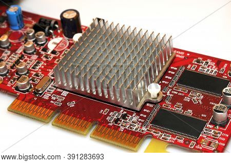 Detail Of Modern Computer Graphic Card Isolated On White