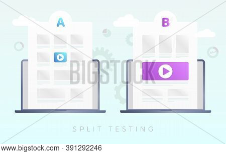 Split Testing Vector Concept Modern Illustration. Ab Comparison Web Site, Online Experiment With Dif