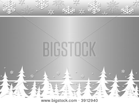 Winter bomen, sneeuwvlokken