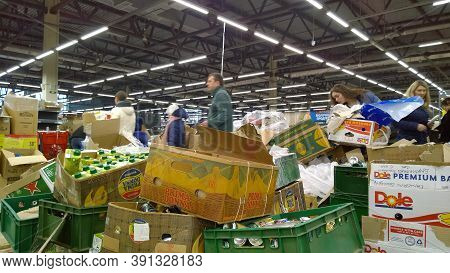 St. Petersburg, Russia - December 29, 2019: Bankruptcy And Liquidation Of Supermarket. Retail Indust