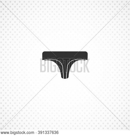 Thong Panties Isolated Solid Vector Icon On White Background