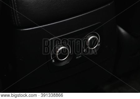 Novosibirsk, Russia - October 16, 2020: Mitsubishi Pajero, Close Up Of  Car Panel With The Air Condi