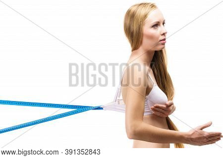Woman Wearing Too Big Bra, Loose Band