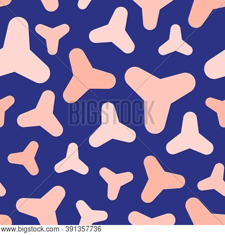 Abstract Vector Geometric Seamless Pattern With Smooth Triangular Shapes. Simple Minimal Geo Texture
