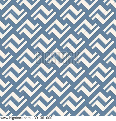 Vector Geometric Seamless Pattern With Lines, Meanders, Chain, Diagonal Grid. Traditional Ethnic Mot
