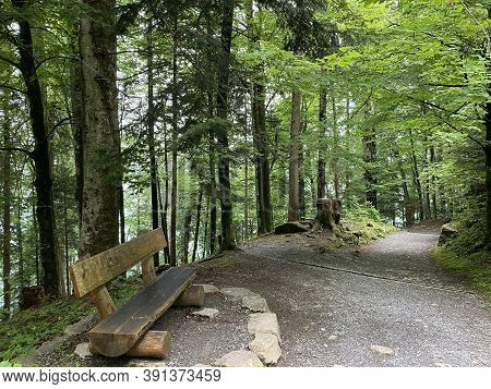 Trails For Walking, Hiking, Sports And Recreation Along The Waterfalls Giessbach Falls And In The Cr