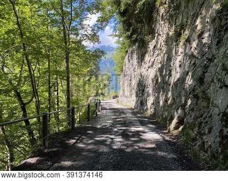 Trails For Walking, Hiking, Sports And Recreation Along The Waterfalls Giessbach Falls And In The Cr