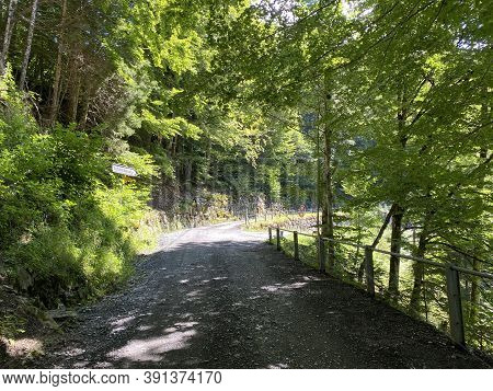 Trails For Walking, Hiking, Sports And Recreation Along The Waterfalls Giessbach Falls And In The Cr