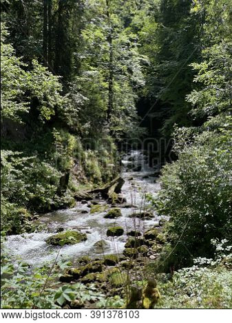 The Giessbach Stream Above Lake Brienz (brienzersee) And In The Eponymous Nature Park - Canton Of Be