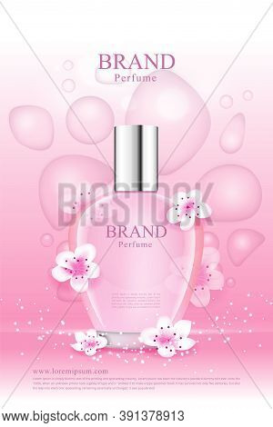 A Cherry Blossom Fragrance For Women With Pink Droplets Of Various Shapes
