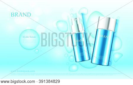 Cosmetic Advertising Works Using Water Concept As Illustration