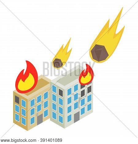 Meteor Rain Icon. Isometric Illustration Of Meteor Rain Vector Icon For Web