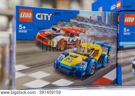 Tyumen, Russia-october 11, 2020: Lego City Construction Popular Game. Lego Is Extremely Popular Worl