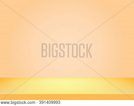 Golden Table With A Light Oragnge Wall.