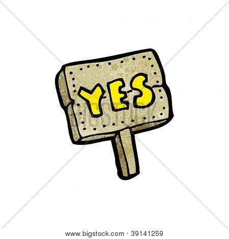 Yes Sign Post Cartoon Vector & Photo (Free Trial) | Bigstock