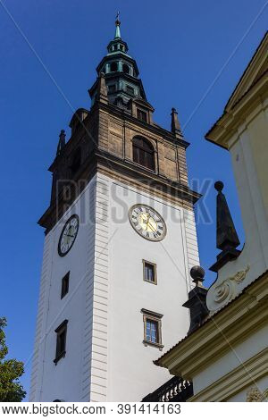 Tower Of The Historic Cathedral In Litomerice, Czech Republic