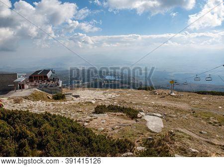 Vysoke Tatry, Slovakia - October 10, 2018: Mountain Shelter On Solisko Located At An Altitude Of 184