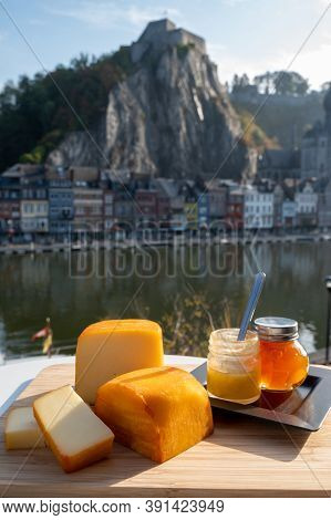 Cheese Collection, Belgian Abbey Cheeses Made With Brown Trappist Beer And Fine Herbs And View On Ma