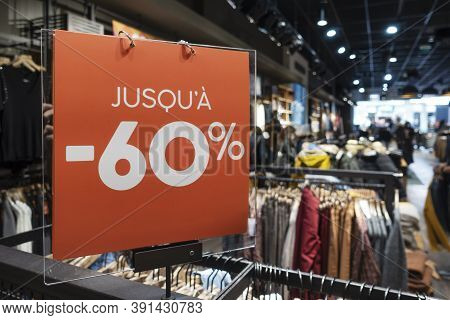Discounted Products In A Chlothing Store, France
