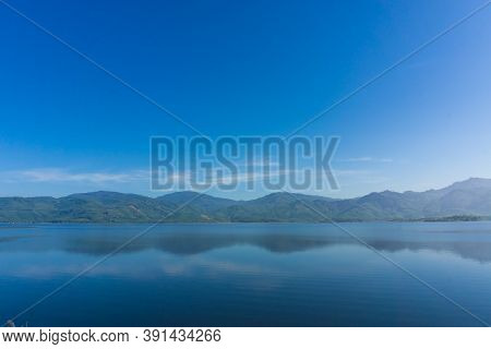 Scence Of Reservoir And Mountain