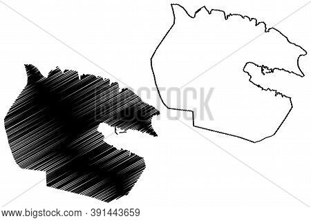 Tobruk City (state Of Libya, Cyrenaica Region) Map Vector Illustration, Scribble Sketch City Of Tobr
