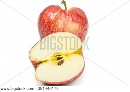 Half Of Red Apple. Collection.