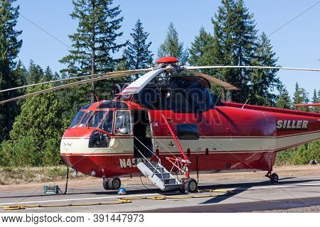 Prospect,  Oregon / Usa - September 9, 2014:  A Large Helicopter Named 
