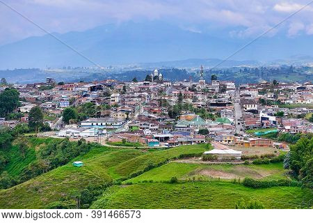 Filandia, Colombia, 25.01.2019, The Town Of Filandia Seen From A Lookout