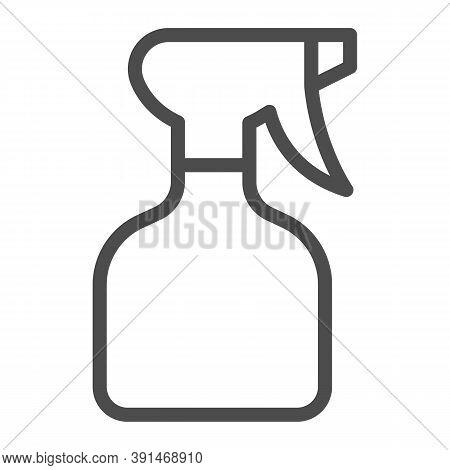 Spray Bottle Line Icon, Cleaning Service Concept, Plastic Bottle For Cleaning Sign On White Backgrou