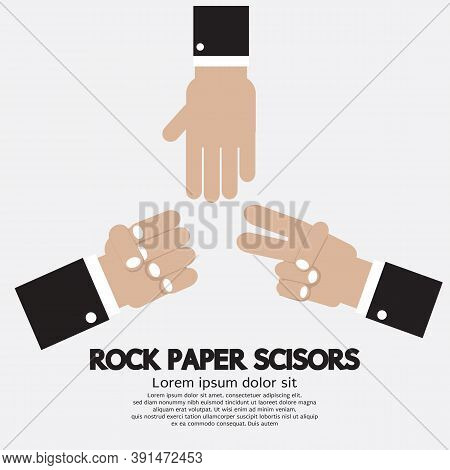 Rock Paper Scissors Hand Game Vector Illustration. Eps 10