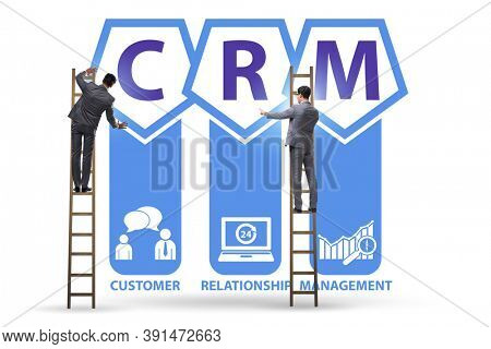 CRM custromer relationship management concept with businessman