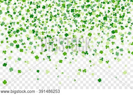 Shamrock Or Clover Leaves Flat Design Green Backdrop Pattern Vector Illustration Isolated On Transpa