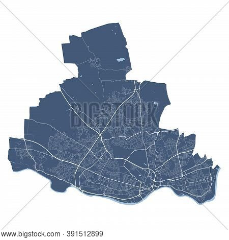 Newcastle Upon Tyne Map. Detailed Vector Map Of Newcastle Upon Tyne City Administrative Area. Citysc