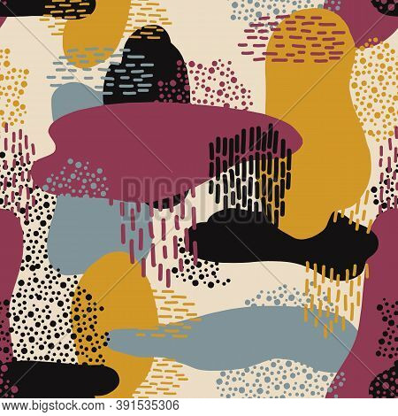 Trendy Abstract Square Art Templates With Geometric Elements. Suitable For Textiles, Wrapping Paper 