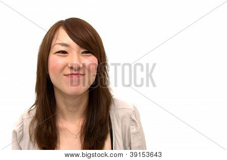 Retrato do feliz mulher asiática