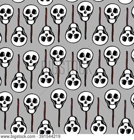 Halloween Illustration Vector Collection. Cute Clip Art Set In Spooky Theme. Autumn October Holiday 