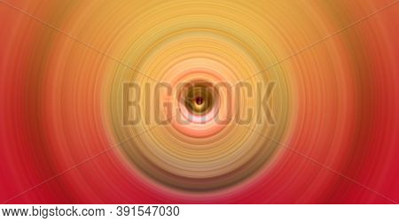 Abstract Round Orange Background. Circles From The Center Point. Image Of Diverging Circles. Rotatio