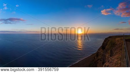 Sunset in Ponta do Pargo - Madeira Portugal - travel background