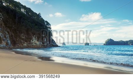 An image of the beautiful beach at Hahei New Zealand